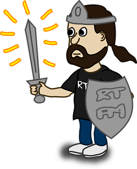 Cartoon Knight With Swordand Shield PNG image