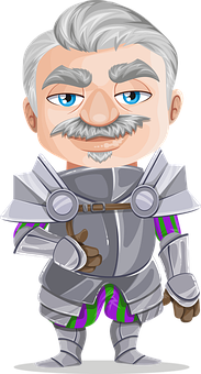 Cartoon Knightin Armor PNG image