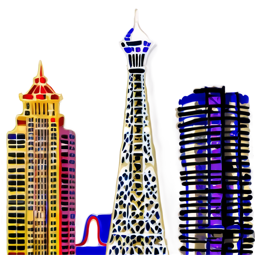 Cartoon Las Vegas Skyline Png 06252024 PNG image