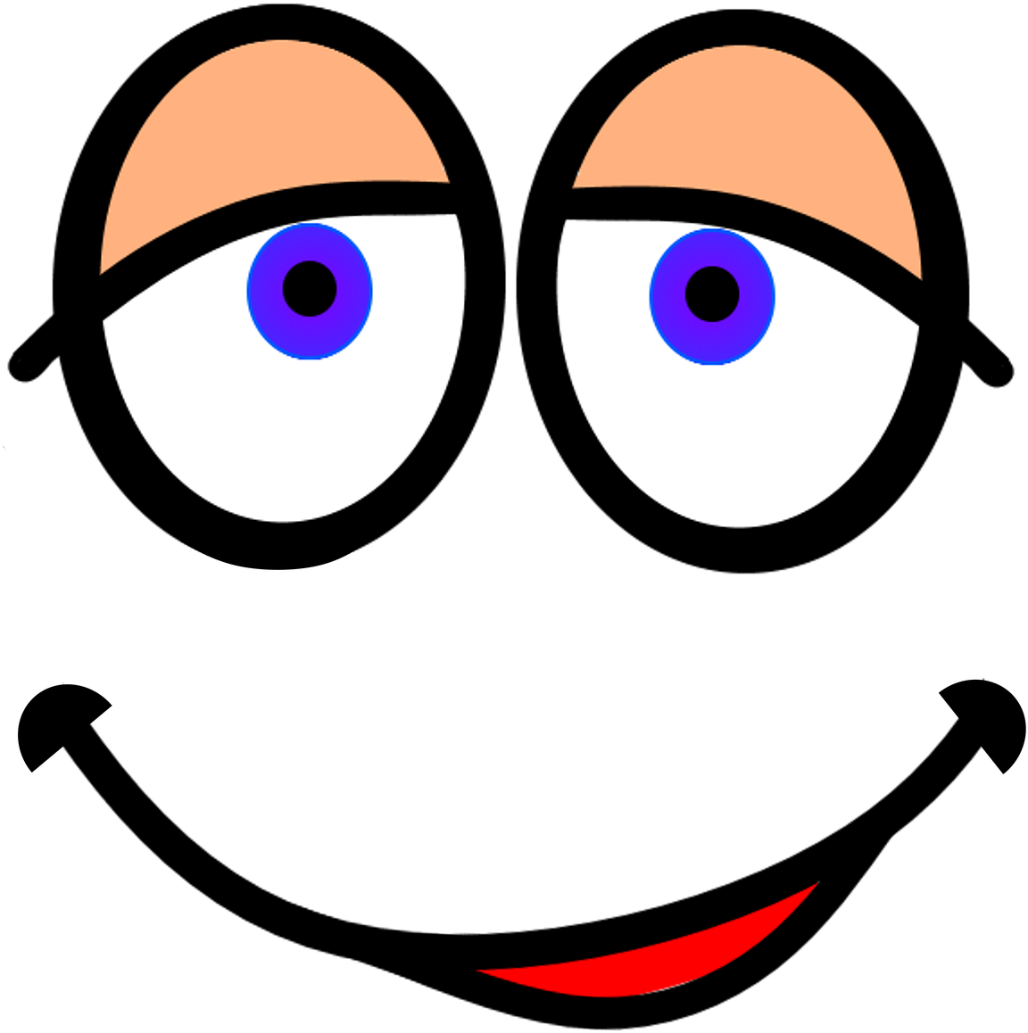 Cartoon Laughing Face Graphic PNG image