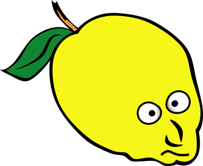 Cartoon Lemonwith Face PNG image