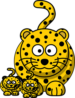 Cartoon Leopard Family PNG image