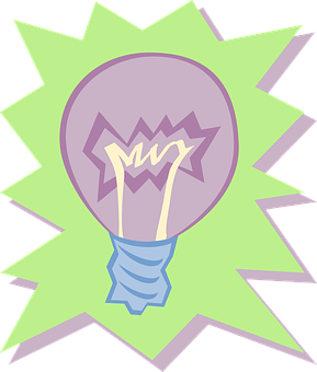 Cartoon Lightbulb Idea Concept PNG image