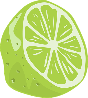 Cartoon Lime Slice Graphic PNG image