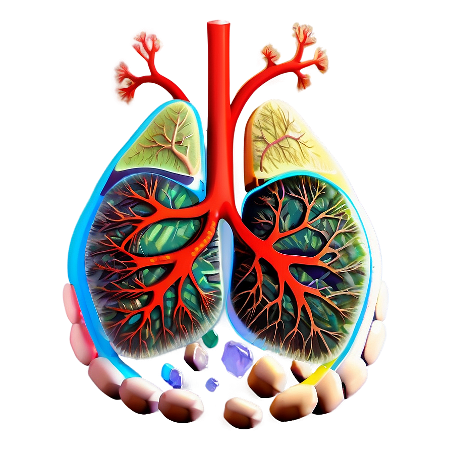 Cartoon Lung Character Png Qlf PNG image