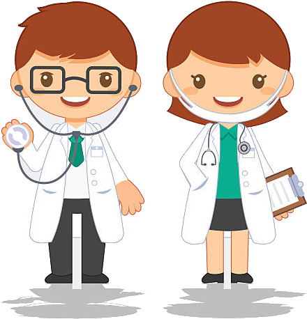 Cartoon Maleand Female Doctors Clipart PNG image