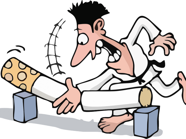 Cartoon Man Chainedto Giant Cigarette PNG image