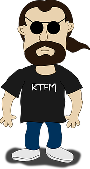 Cartoon Man R T F M Shirt PNG image