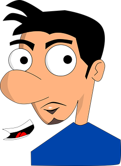 Cartoon Man Surprised Expression PNG image