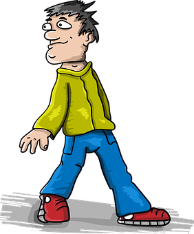Cartoon Man Walking PNG image