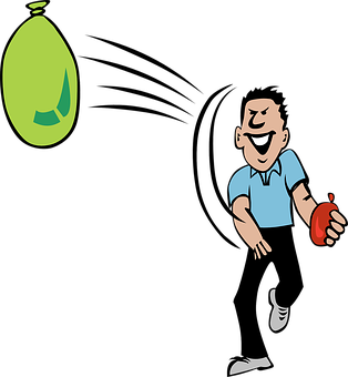 Cartoon Man Walking With Appleand Water Drop PNG image