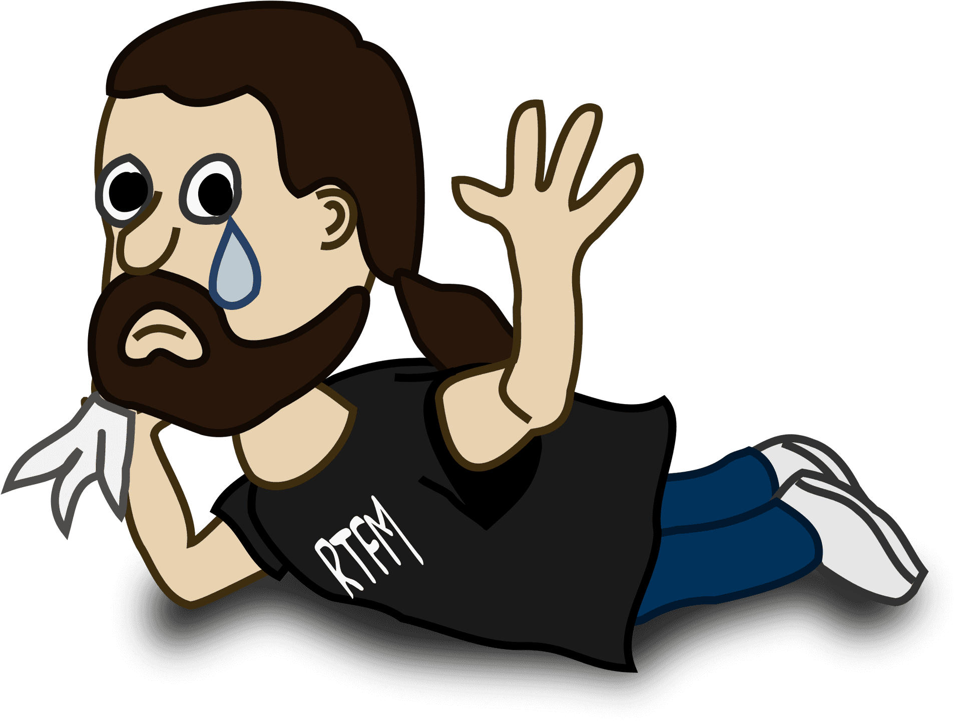 Cartoon Man Waving Goodbye PNG image