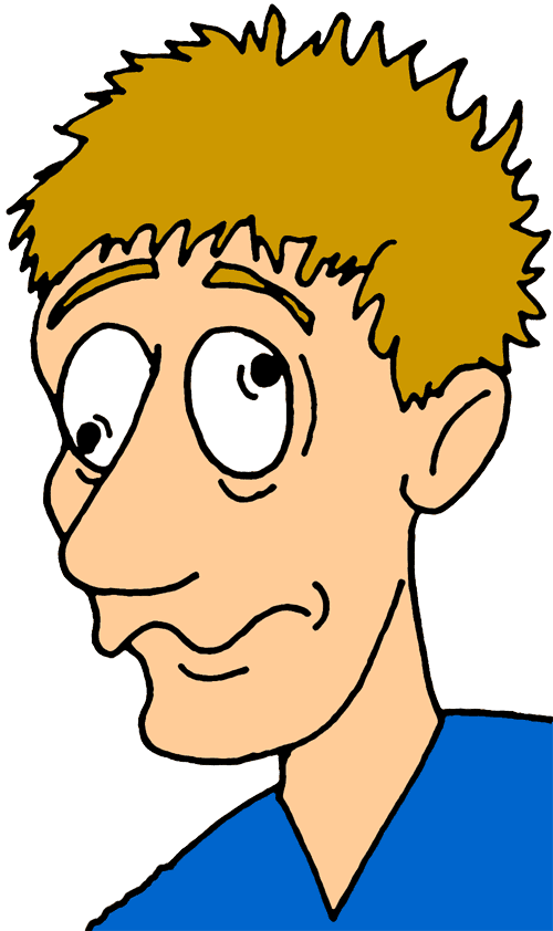 Cartoon Man With Dizzy Eyes PNG image