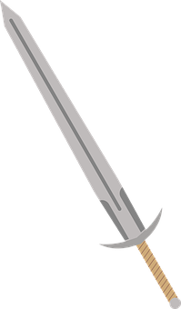 Cartoon Medieval Sword Vector PNG image