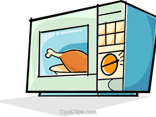 Cartoon Microwave Oven With Chicken PNG image