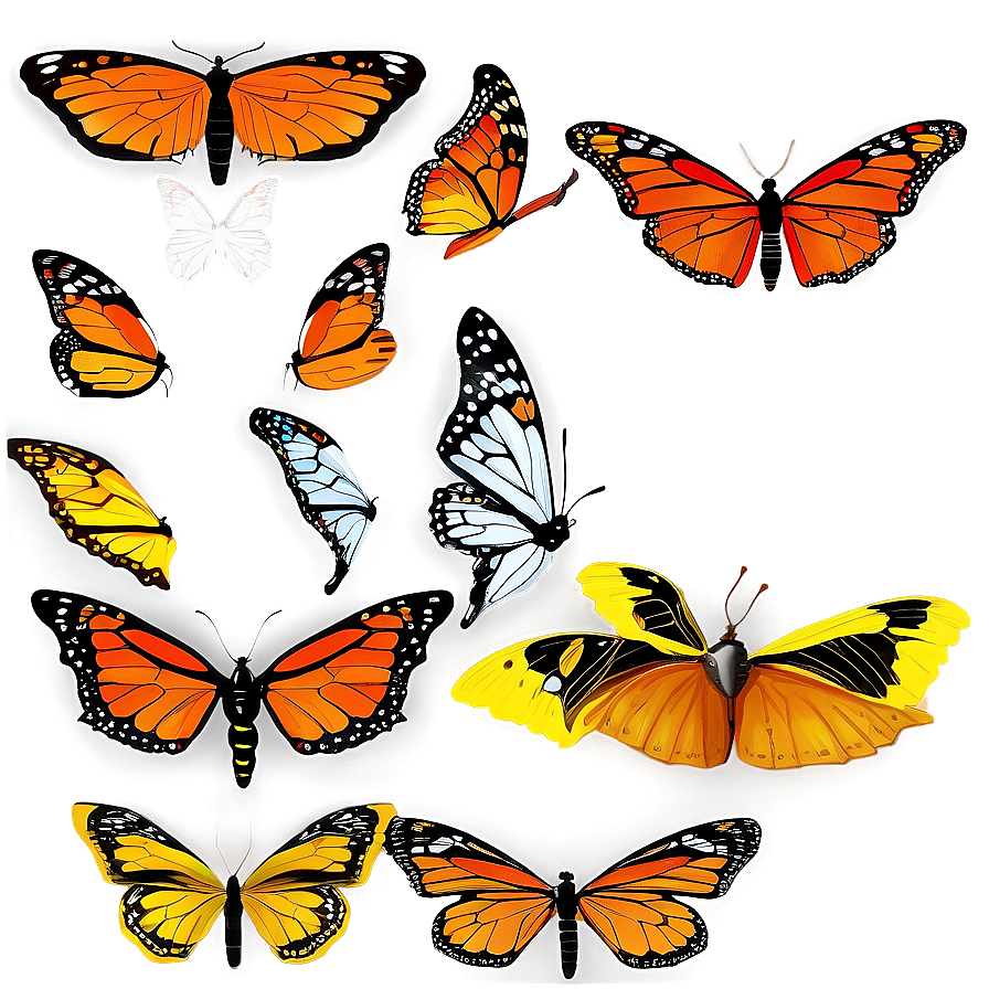 Cartoon Monarch Butterflies Png 06252024 PNG image