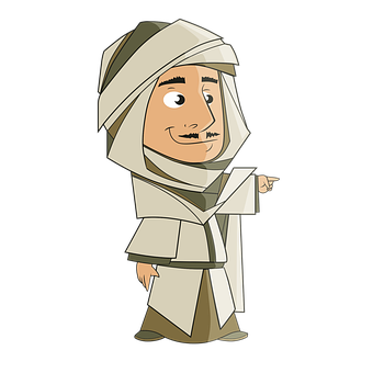 Cartoon Monk Pointing Direction PNG image