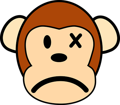 Cartoon Monkey Face Expression PNG image
