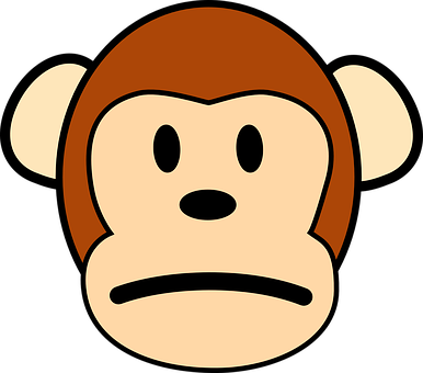 Cartoon Monkey Face Graphic PNG image
