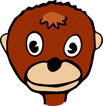 Cartoon Monkey Face Graphic PNG image