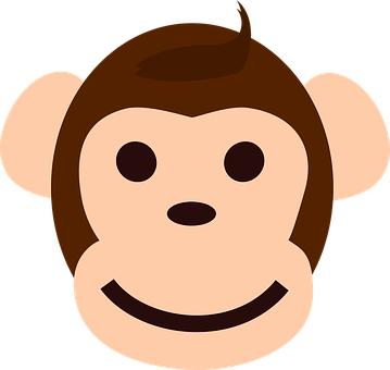 Cartoon Monkey Face Graphic PNG image