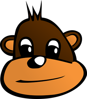 Cartoon Monkey Face Graphic PNG image