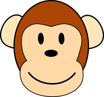 Cartoon Monkey Face Graphic PNG image