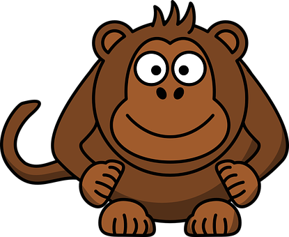 Cartoon Monkey Illustration PNG image