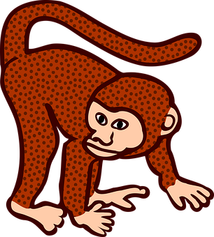 Cartoon Monkey Illustration PNG image