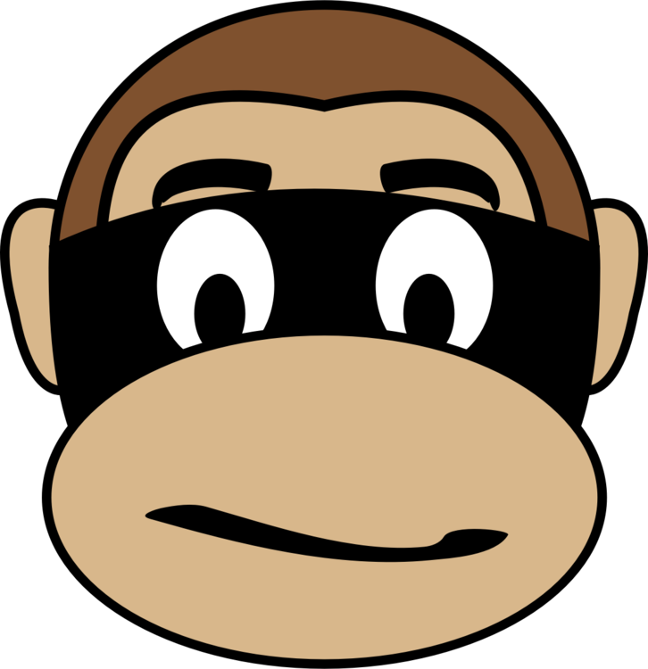 Cartoon Monkey Masked Gangster PNG image