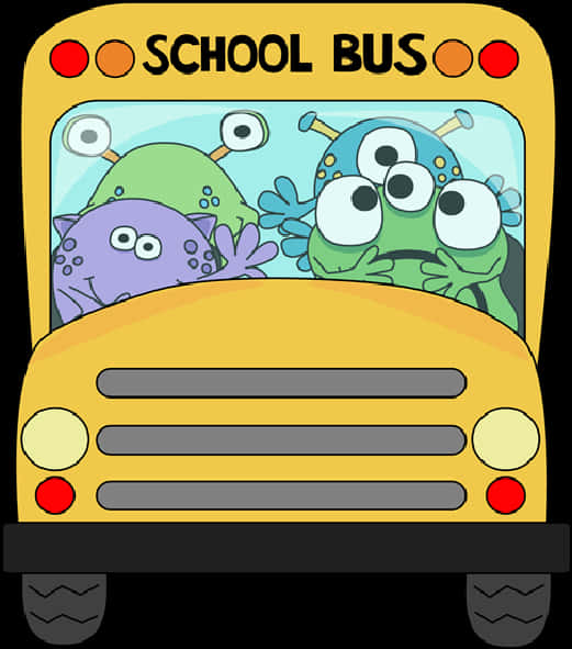 Cartoon Monster School Bus PNG image