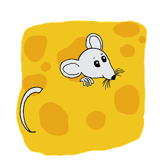 Cartoon Mouse Cheese Graphic PNG image