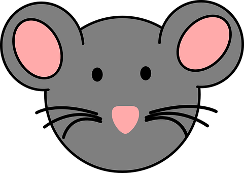 Cartoon Mouse Face Graphic PNG image