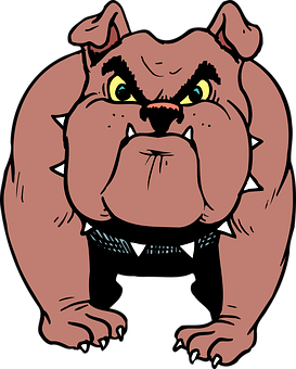 Cartoon Muscular Bulldog Graphic PNG image