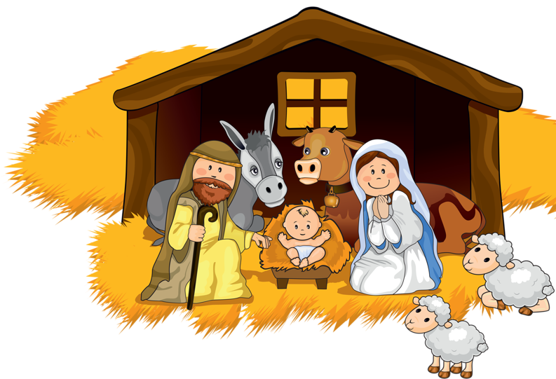 Cartoon Nativity Scene PNG image