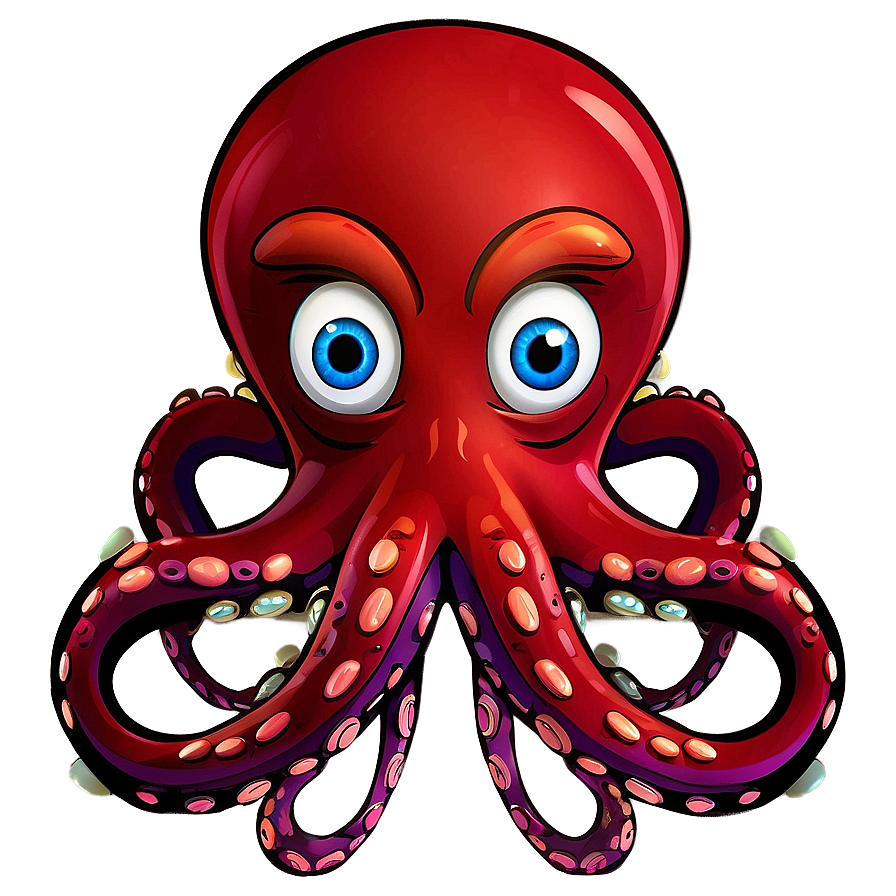 Cartoon Octopus Character Png Vtr PNG image
