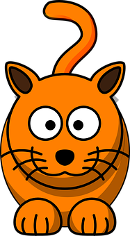 Cartoon Orange Cat Graphic PNG image