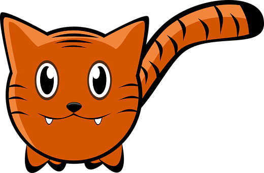Cartoon Orange Cat Smiling PNG image