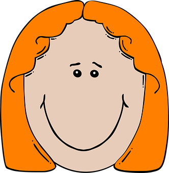 Cartoon Orange Haired Girl Graphic PNG image