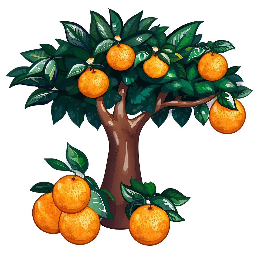 Cartoon Orange Tree Png 18 PNG image