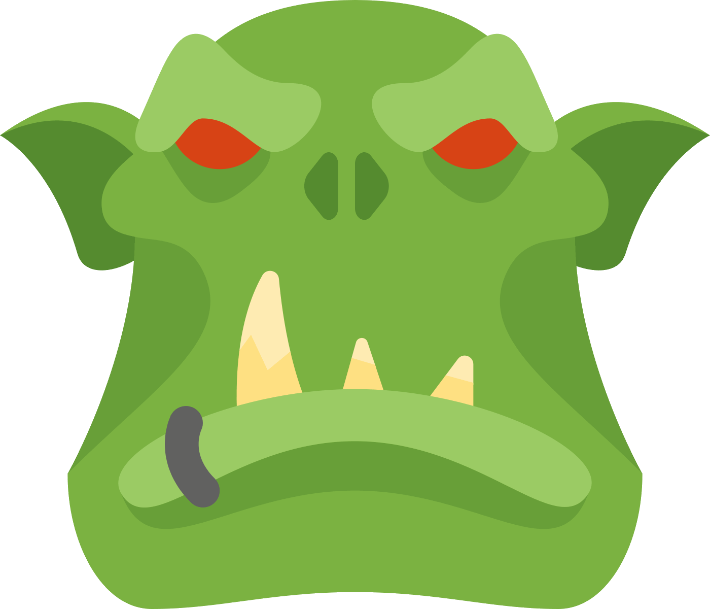 Cartoon Orc Face Graphic PNG image