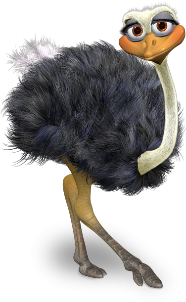 Cartoon Ostrich Illustration PNG image
