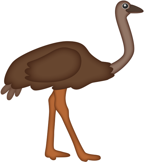 Cartoon_ Ostrich_ Side_ View.png PNG image