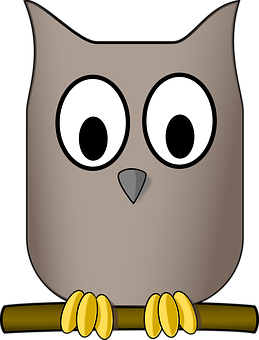Cartoon Owl Perched PNG image