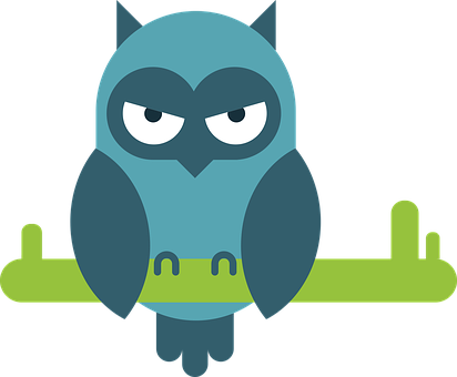 Cartoon Owl Perched PNG image