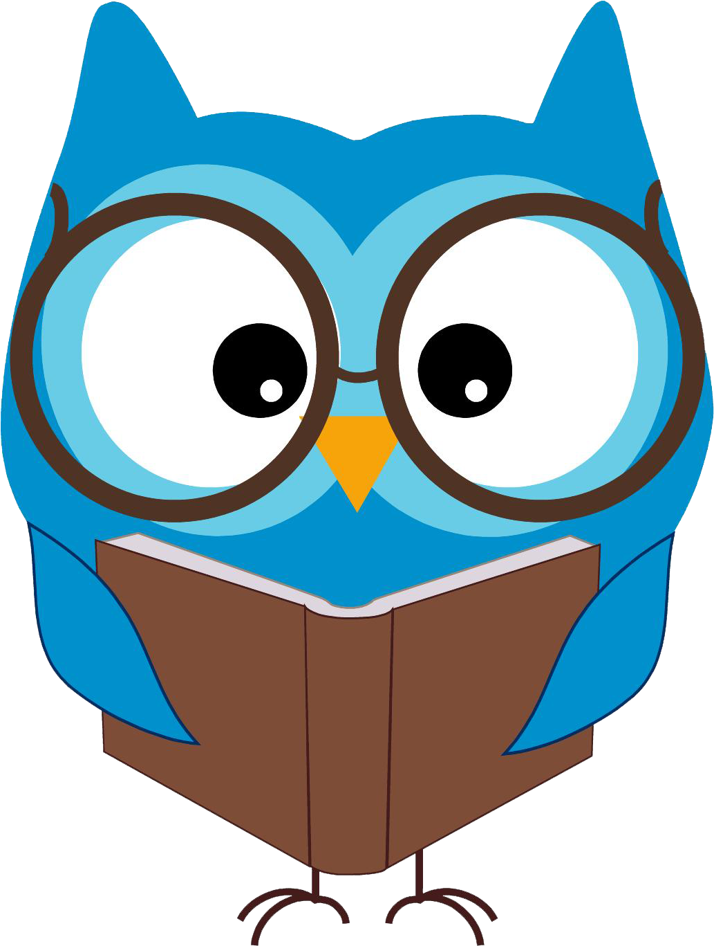 Cartoon Owl Reading Book.png PNG image