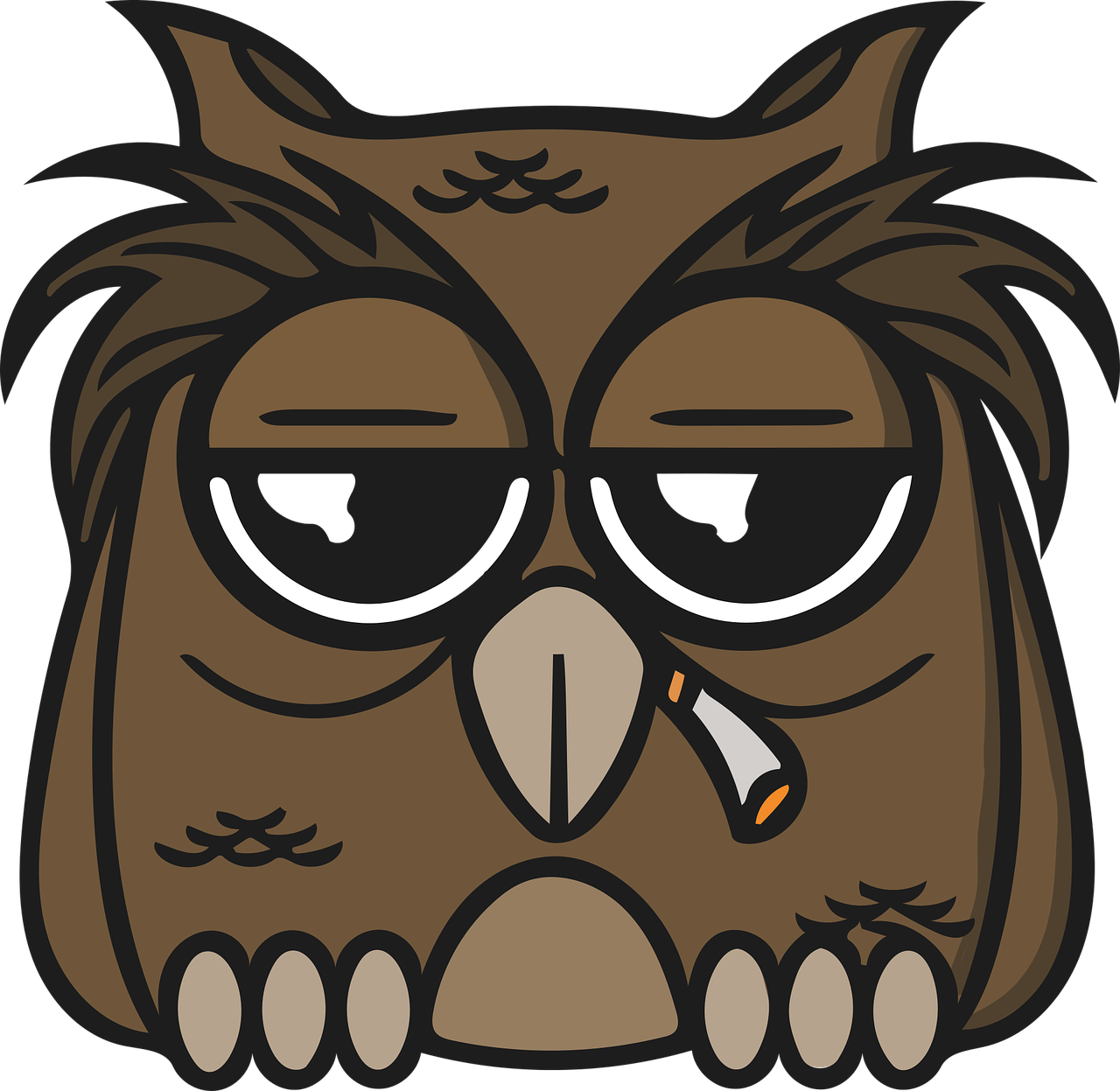 Cartoon Owl With Glasses PNG image