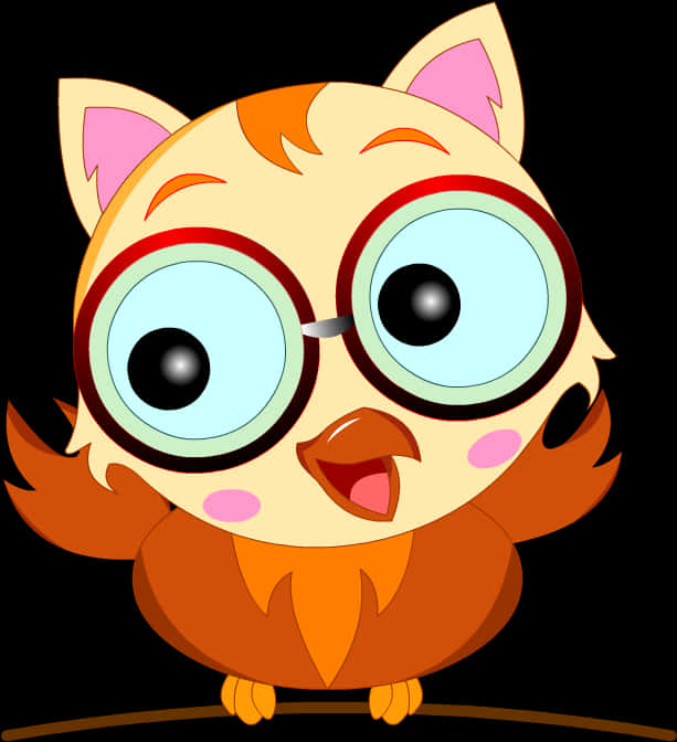 Cartoon Owlwith Glasses PNG image