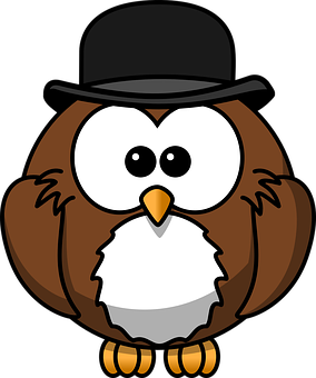 Cartoon Owlwith Hat PNG image