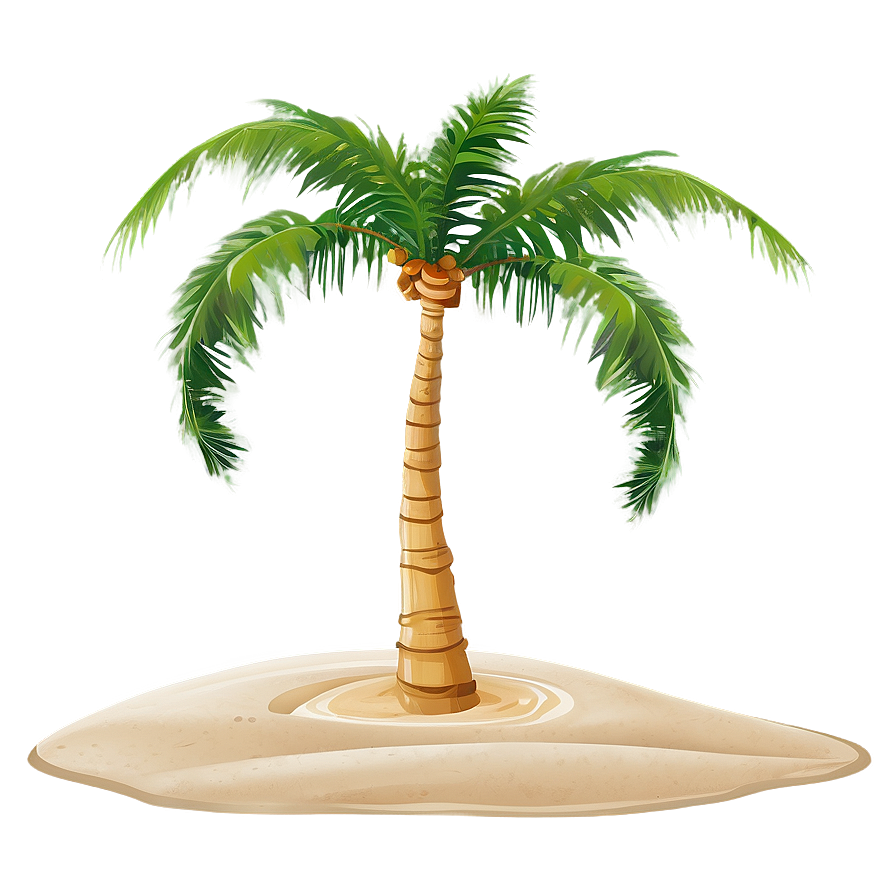 Cartoon Palm Tree And Sand Png 06212024 PNG image